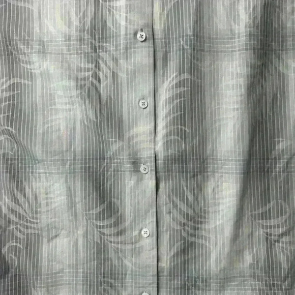 Mens Tommy Bahama Size Large L Gray Floral Pattern Long Sleeved Button‎ Down EUC - Picture 12 of 14